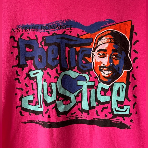 Poetic Justice: A Street Romance (Tupac Shakur) Pink T-Shirt - M Medium Men’s - Picture 2 of 4